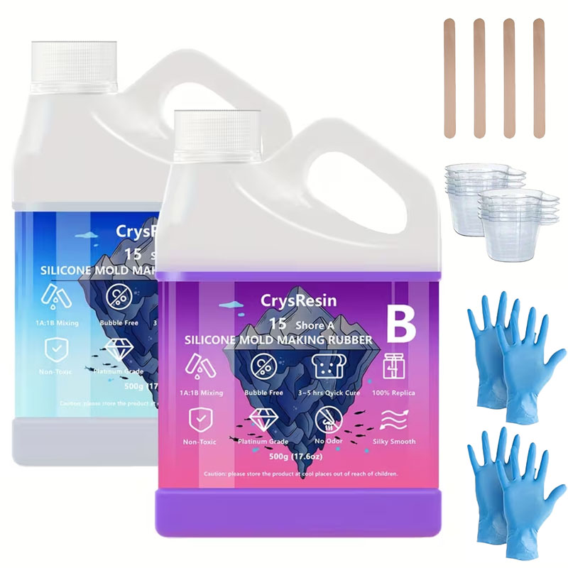 Resin Casting Mold - 500ml 2 Bottles Liquid Silicone for