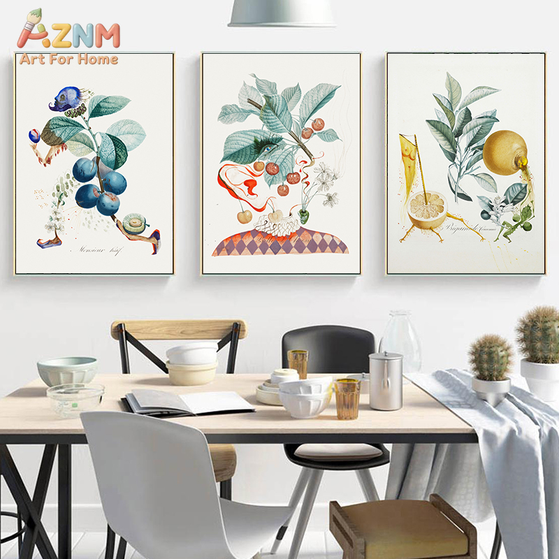 Art Craft Toys - AZNM Surreal Botanical Fruit Figure Canvas