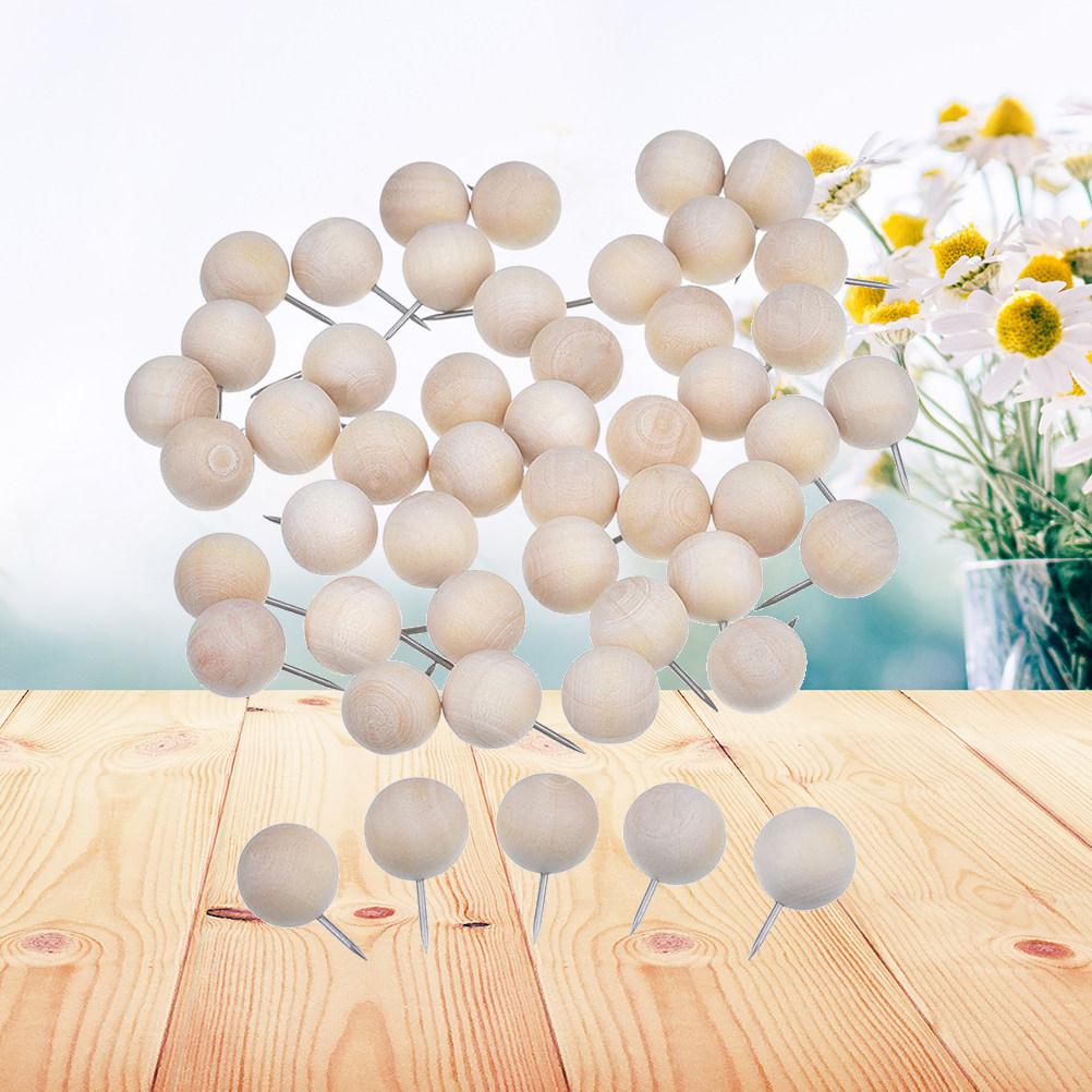 Exhibition Of Art And Craft - 200Pcs Premium Wood Pushpins Eco Friendly