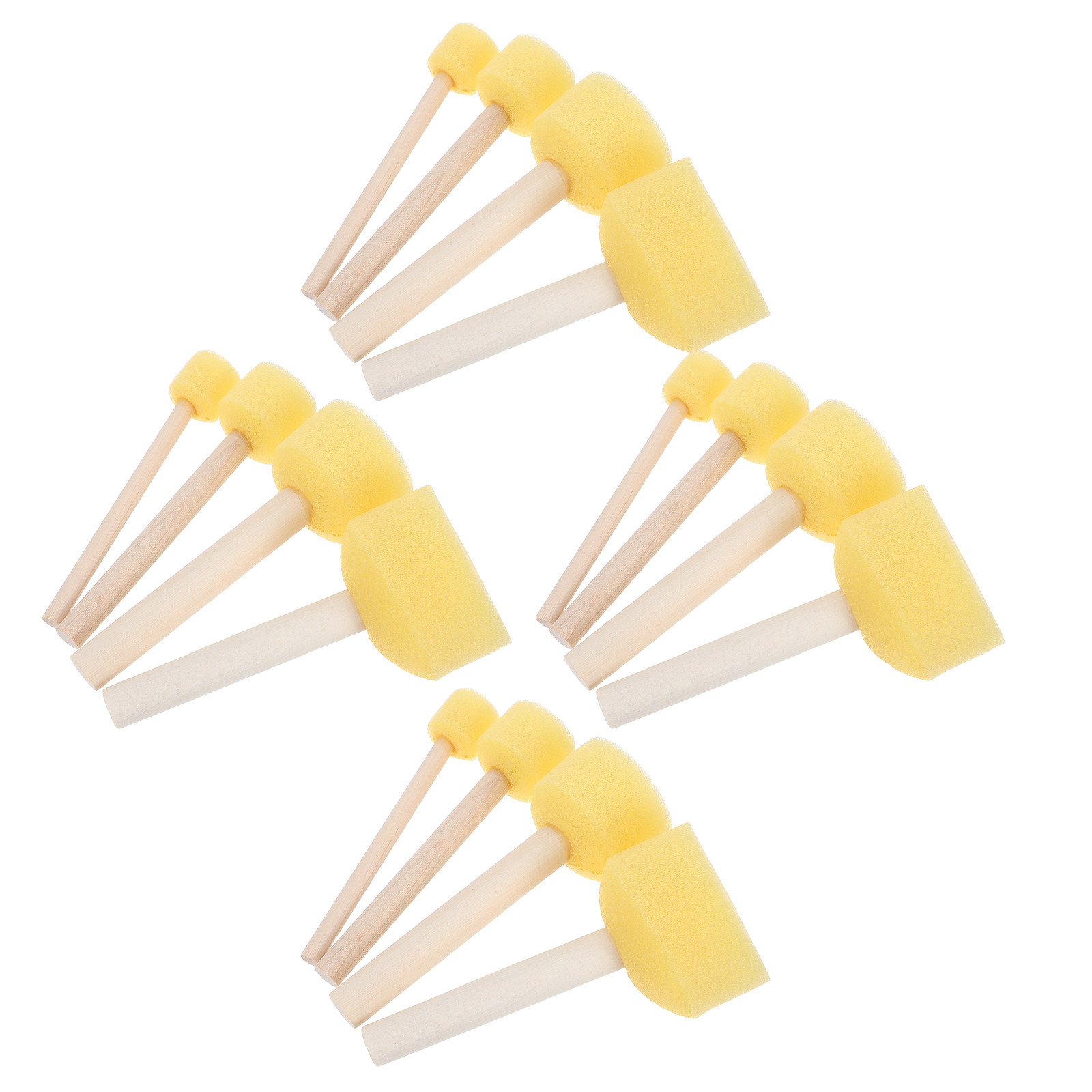 Art And Craft With Paint - 16Pcs Round Paint Sponge Brush Set