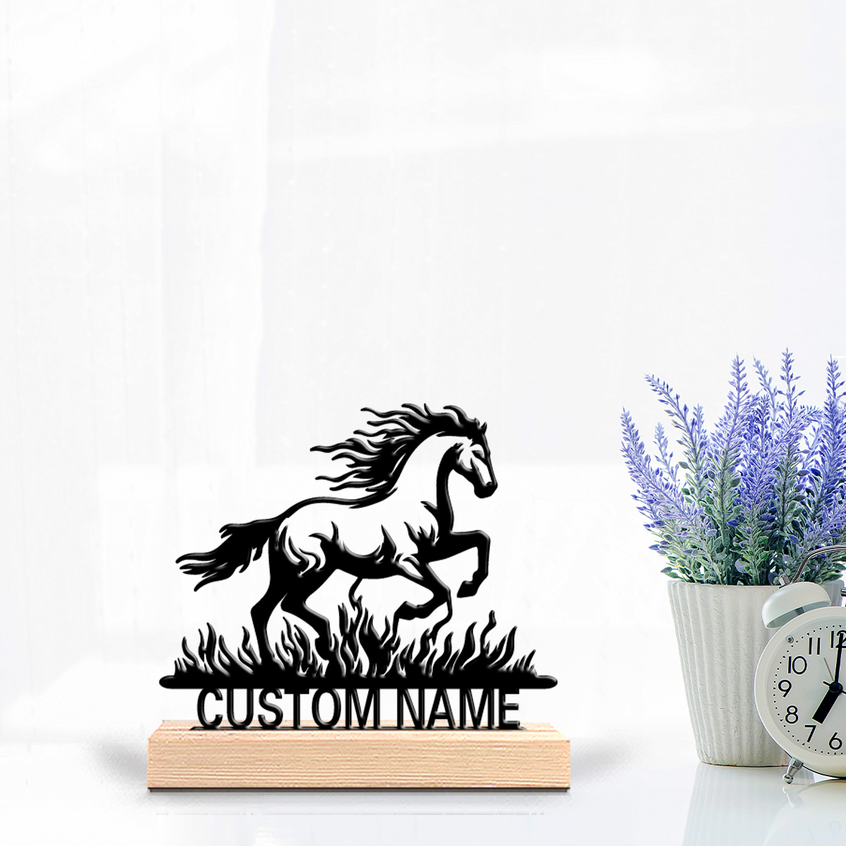 Art Craft Simple - 1pc Simple horse Customized Text Tin