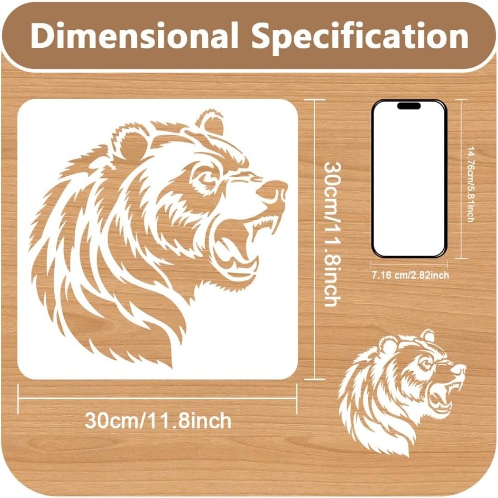 1 Piece Roaring Bear Head Anim - Art And Craft With Paint ulasan dan harga
