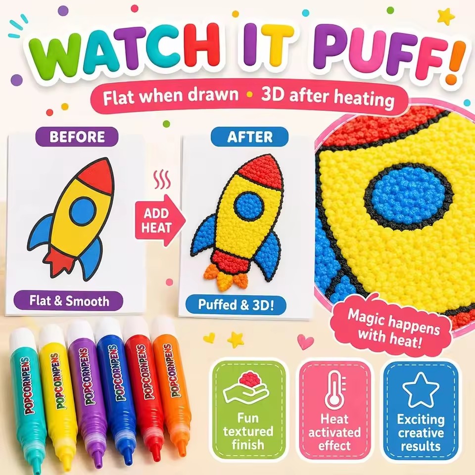Puffy Popcorn Pen Set, Smooth  - Art Craft Easy ulasan dan harga