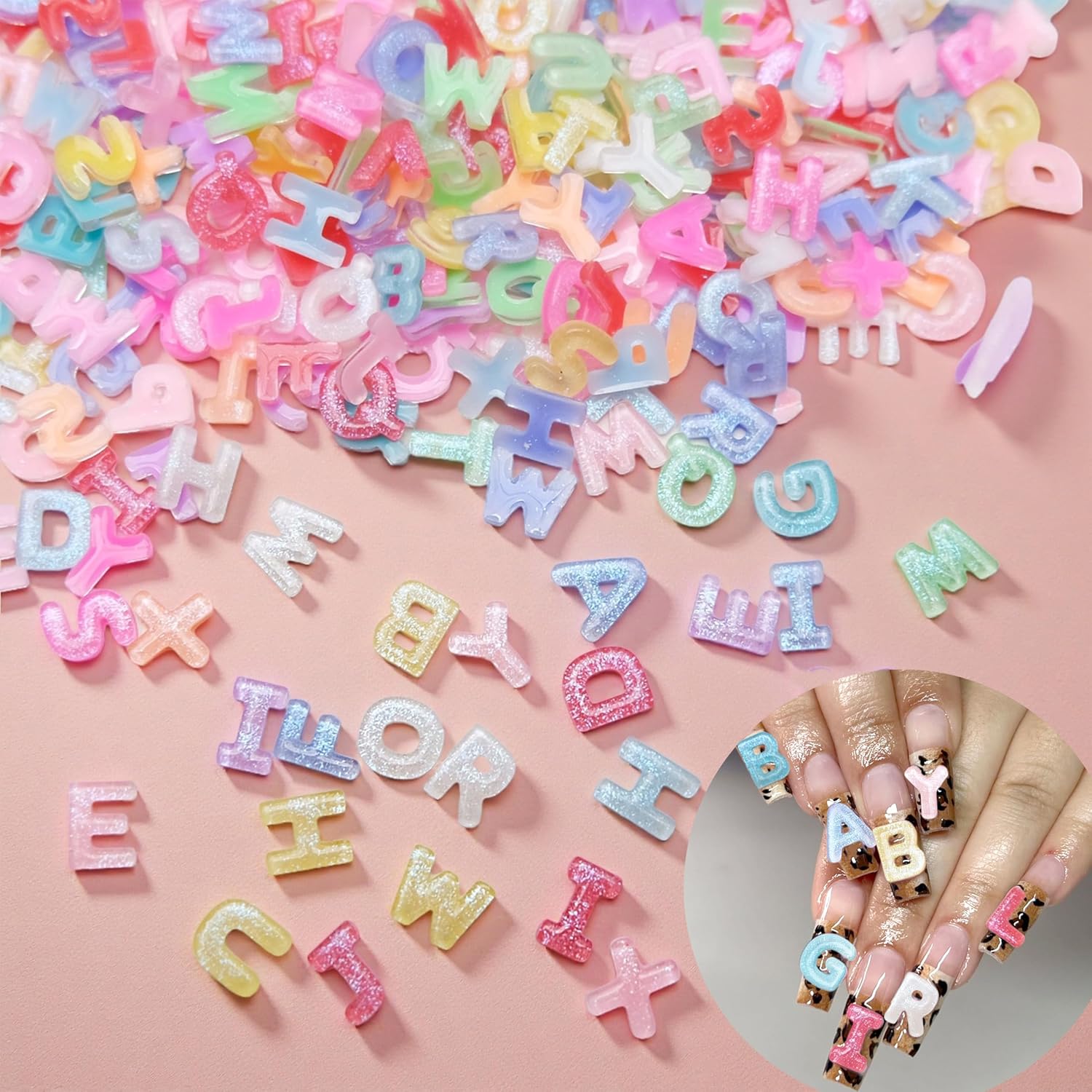 100pcs 3D Colorful Letter Nail - Art And Craft Letter Z ulasan dan harga