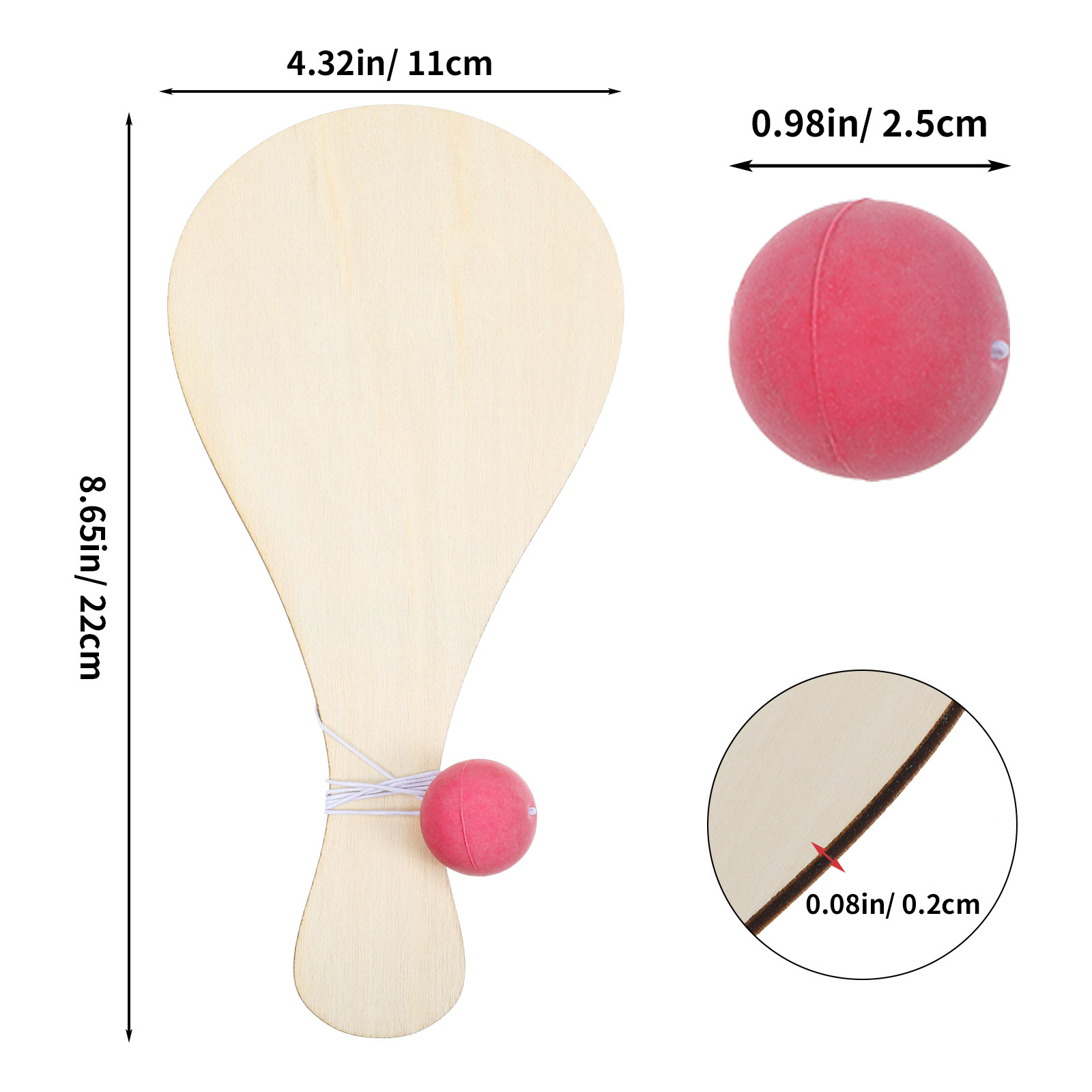 10Pcs Blank Wooden Paddle Ball - Art Craft Toddlers ulasan dan harga