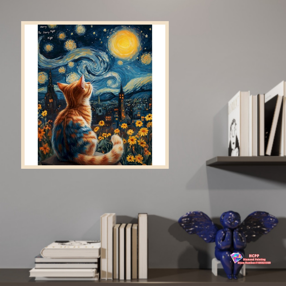 Cat Animal Diamond Painting Ki - Art Craft Night ulasan dan harga
