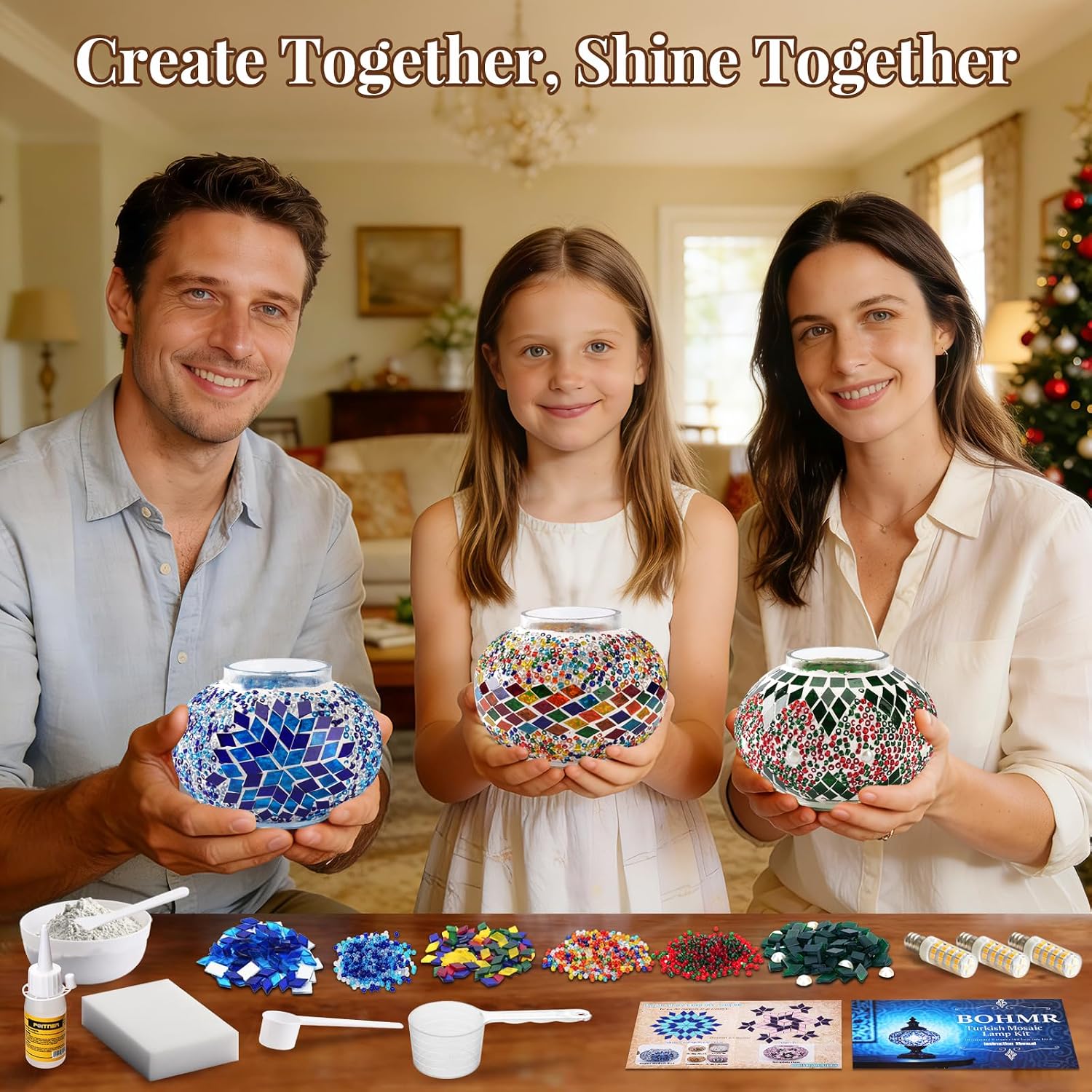 DIY 3 Globe Turkish Mosaic Lam - Art Craft Easy ulasan dan harga