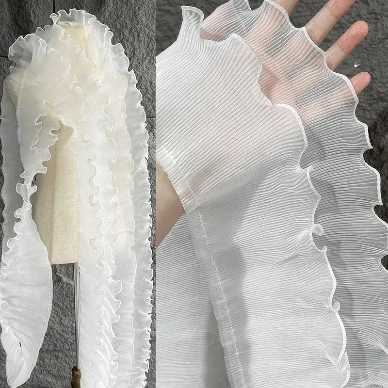 Mist Lace Fabric Pleated Textu - Art Craft Upholstery ulasan dan harga