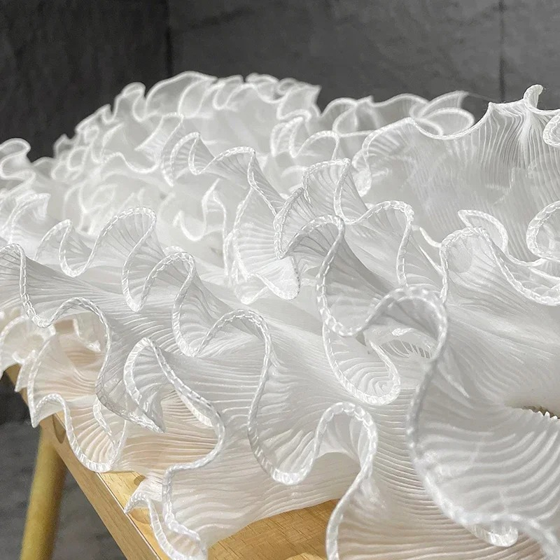 Mist Lace Fabric Pleated Textu - Art Craft Upholstery ulasan dan harga