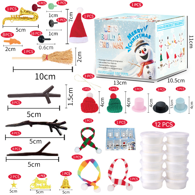 12 DIY Snowman set toys, Chris - Art Craft Upholstery ulasan dan harga