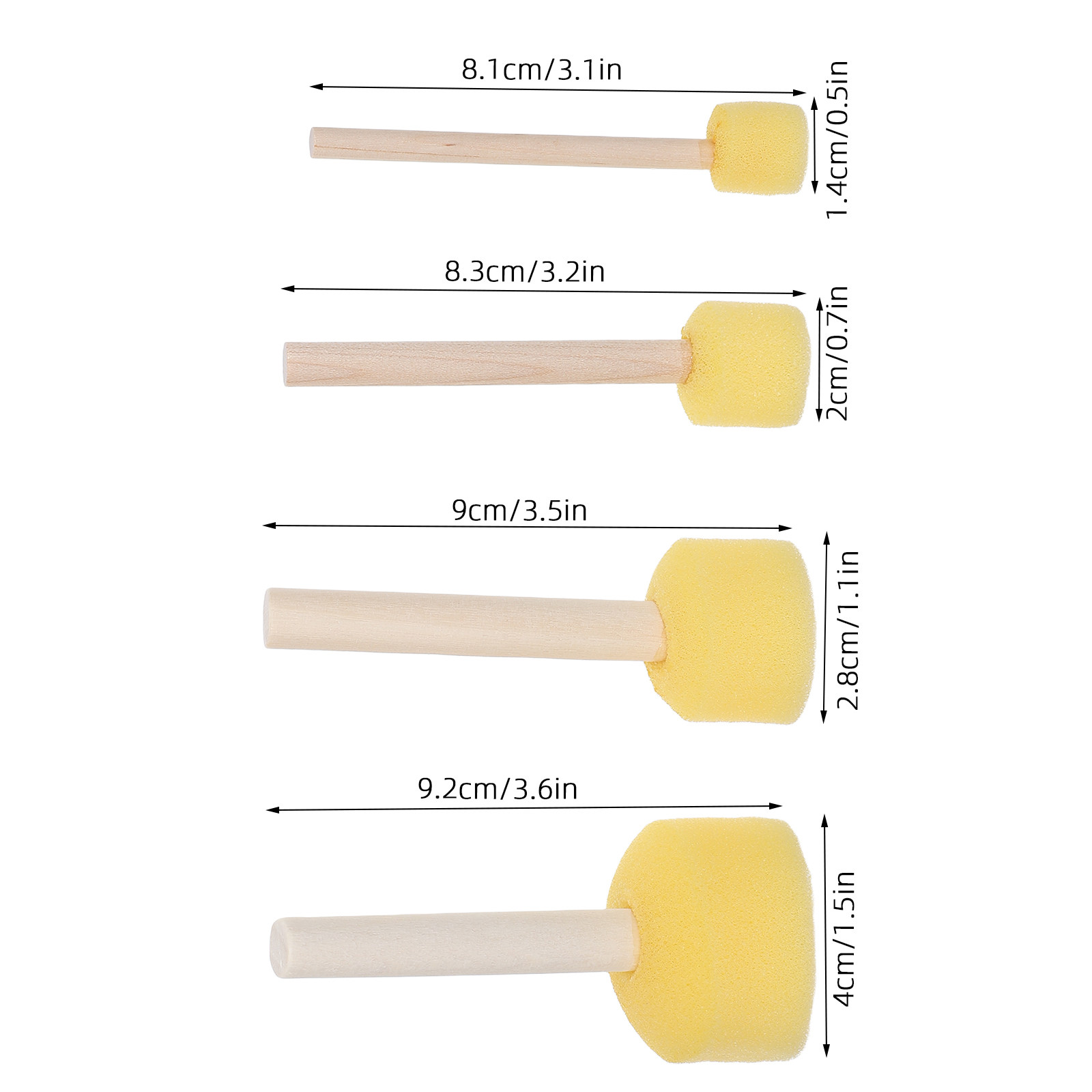 16Pcs Round Paint Sponge Brush - Art And Craft With Paint ulasan dan harga