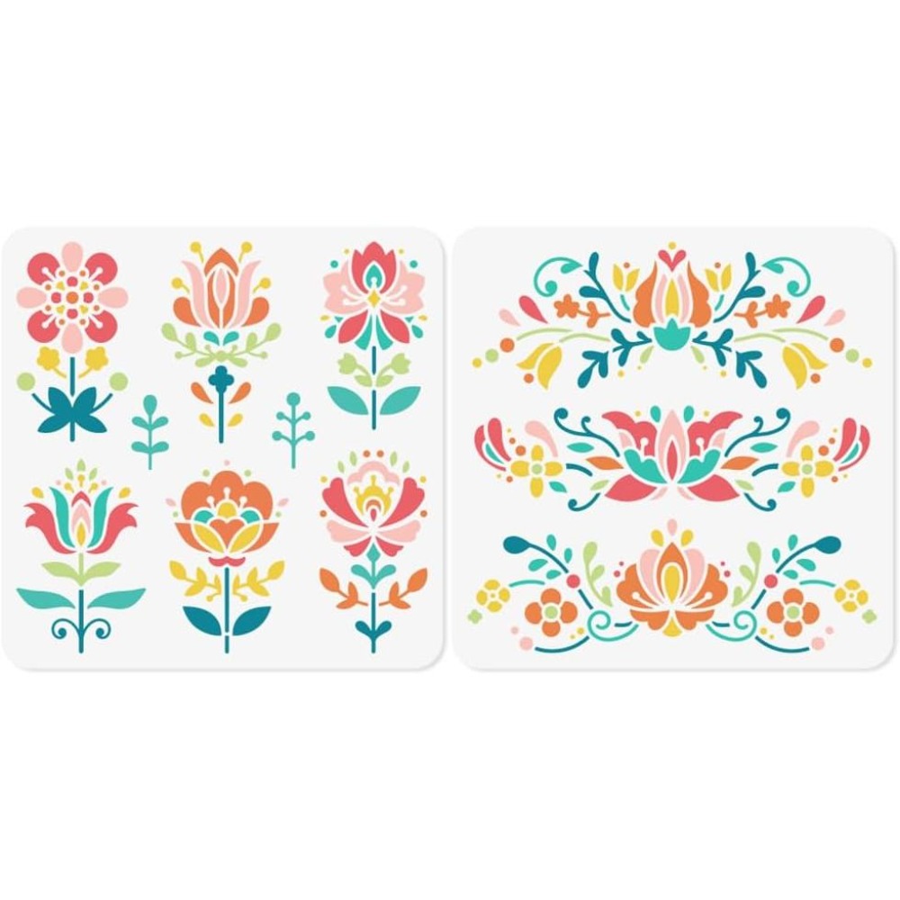 2Pcs Flower Polish Folk Art St - Art And Craft With Paint ulasan dan harga
