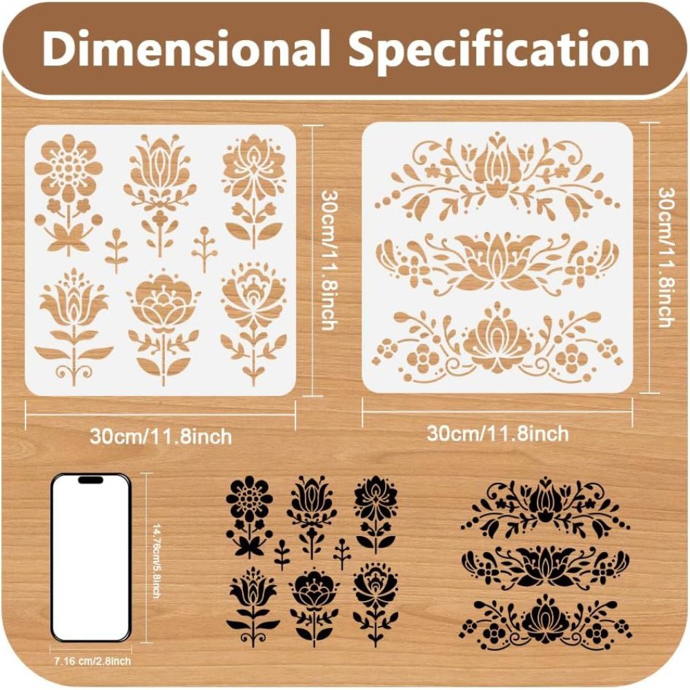 2Pcs Flower Polish Folk Art St - Art And Craft With Paint ulasan dan harga