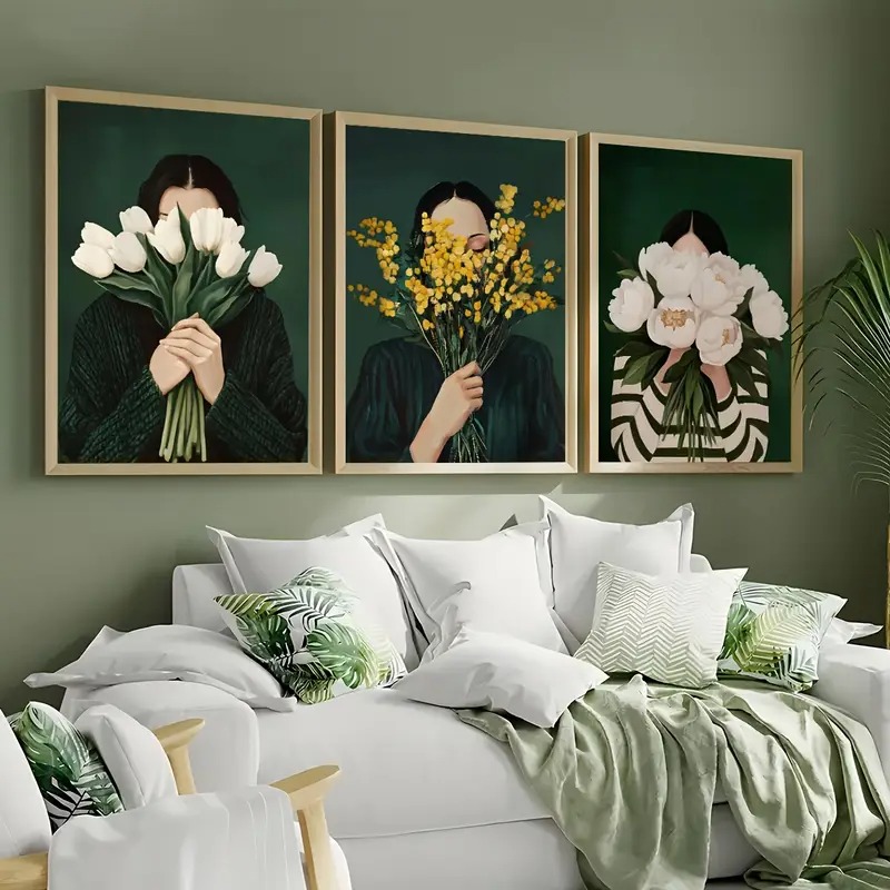 Green Abstract Figures Canvas  - Art Craft Toys ulasan dan harga