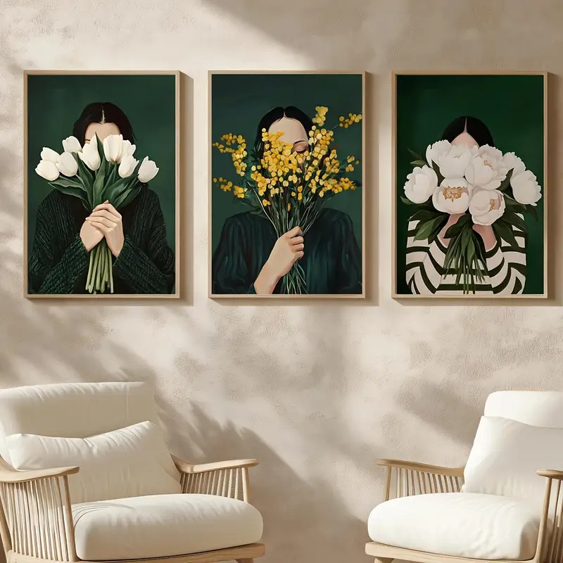 Green Abstract Figures Canvas  - Art Craft Toys ulasan dan harga